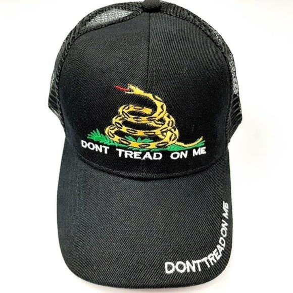 Don't Tread On Me Gadsden Men's Mesh Snapback Cap Retro Vintage Patriotic Style - Picture 2 of 6